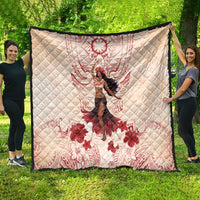 Tahiti Women's Day Quilt With Polynesian Pattern