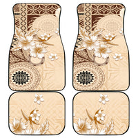 Samoa Siapo Pattern With Beige Hibiscus Car Mats