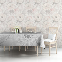 Samoa Siapo Pattern With White Hibiscus Tablecloth
