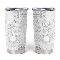 Samoa Siapo Pattern With White Hibiscus Tumbler Cup