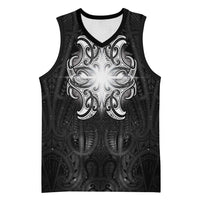 New Zealand Matariki Basketball Jersey Maori Moko Black Galaxy