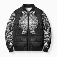 New Zealand Matariki Bomber Puffer Jacket Maori Moko Black Galaxy
