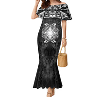 New Zealand Matariki Mermaid Dress Maori Moko Black Galaxy