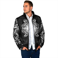 New Zealand Matariki Padded Jacket Maori Moko Black Galaxy