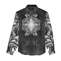 New Zealand Matariki Women Casual Shirt Maori Moko Black Galaxy LT05 - Polynesian Pride