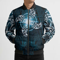 New Zealand Matariki Waita Bomber Puffer Jacket Maori Moko Dark Blue Galaxy