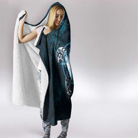 New Zealand Matariki Waita Hooded Blanket Maori Moko Dark Blue Galaxy