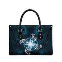 New Zealand Matariki Waita Leather Bag Maori Moko Dark Blue Galaxy