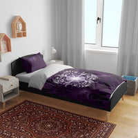 New Zealand Matariki Waipunarangi Bedding Set Maori Moko Purple Galaxy