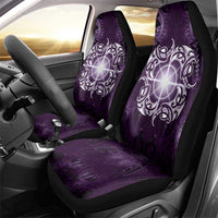 New Zealand Matariki Waipunarangi Car Seat Cover Maori Moko Purple Galaxy LT05 - Polynesian Pride