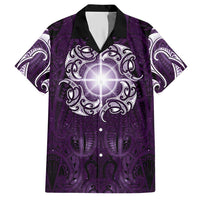 New Zealand Matariki Waipunarangi Hawaiian Shirt Maori Moko Purple Galaxy LT05 Purple - Polynesian Pride