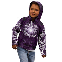New Zealand Matariki Waipunarangi Kid Hoodie Maori Moko Purple Galaxy LT05 - Polynesian Pride
