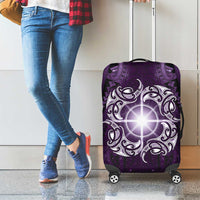 New Zealand Matariki Waipunarangi Luggage Cover Maori Moko Purple Galaxy LT05 - Polynesian Pride