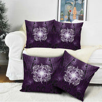 New Zealand Matariki Waipunarangi Pillow Cover Maori Moko Purple Galaxy LT05 - Polynesian Pride