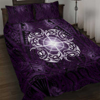 New Zealand Matariki Waipunarangi Quilt Bed Set Maori Moko Purple Galaxy LT05 Purple - Polynesian Pride