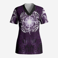New Zealand Matariki Waipunarangi Scrub Top Maori Moko Purple Galaxy