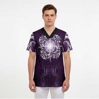 New Zealand Matariki Waipunarangi Scrub Top Maori Moko Purple Galaxy