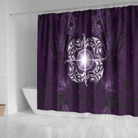 New Zealand Matariki Waipunarangi Shower Curtain Maori Moko Purple Galaxy LT05 - Polynesian Pride