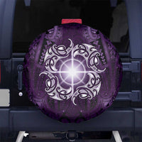 New Zealand Matariki Waipunarangi Spare Tire Cover Maori Moko Purple Galaxy LT05 No hole Purple - Polynesian Pride