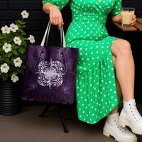 New Zealand Matariki Waipunarangi Tote Bag Maori Moko Purple Galaxy LT05 - Polynesian Pride