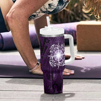 New Zealand Matariki Waipunarangi Tumbler With Handle Maori Moko Purple Galaxy LT05 - Polynesian Pride