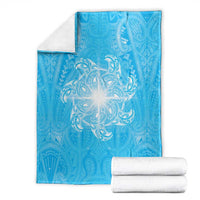 New Zealand Matariki Waiti Blanket Maori Moko Cyan Galaxy