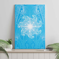 New Zealand Matariki Waiti Canvas Wall Art Maori Moko Cyan Galaxy