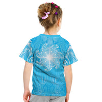 New Zealand Matariki Waiti Kid T Shirt Maori Moko Cyan Galaxy
