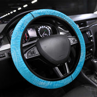 New Zealand Matariki Waiti Steering Wheel Cover Maori Moko Cyan Galaxy