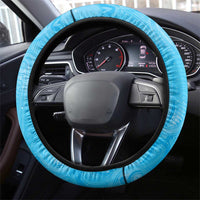 New Zealand Matariki Waiti Steering Wheel Cover Maori Moko Cyan Galaxy