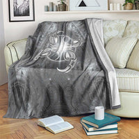 New Zealand Matariki Ururangi Blanket Maori Moko Grey Galaxy