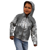 New Zealand Matariki Ururangi Kid Hoodie Maori Moko Grey Galaxy