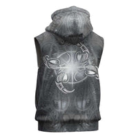 New Zealand Matariki Ururangi Sleeveless Hoodie Maori Moko Grey Galaxy LT05 - Polynesian Pride