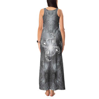New Zealand Matariki Ururangi Tank Maxi Dress Maori Moko Grey Galaxy LT05 - Polynesian Pride