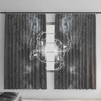 New Zealand Matariki Ururangi Window Curtain Maori Moko Grey Galaxy