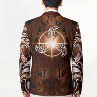 New Zealand Matariki Tupuanuku Blazer Maori Moko Brown Galaxy