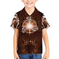New Zealand Matariki Tupuanuku Hawaiian Shirt Maori Moko Brown Galaxy LT05 - Polynesian Pride