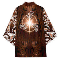 New Zealand Matariki Tupuanuku Kimono Maori Moko Brown Galaxy