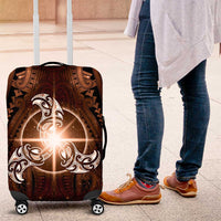 New Zealand Matariki Tupuanuku Luggage Cover Maori Moko Brown Galaxy LT05 Brown - Polynesian Pride