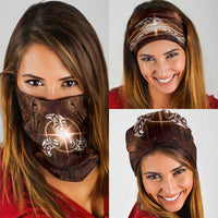 New Zealand Matariki Tupuanuku Neck Gaiter Maori Moko Brown Galaxy LT05 - Polynesian Pride