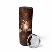 New Zealand Matariki Tupuanuku Skinny Tumbler Maori Moko Brown Galaxy LT05 - Polynesian Pride