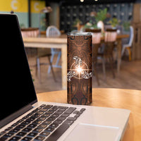 New Zealand Matariki Tupuanuku Skinny Tumbler Maori Moko Brown Galaxy LT05 - Polynesian Pride