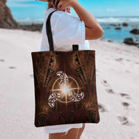 New Zealand Matariki Tupuanuku Tote Bag Maori Moko Brown Galaxy LT05 - Polynesian Pride