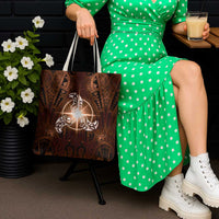 New Zealand Matariki Tupuanuku Tote Bag Maori Moko Brown Galaxy LT05 - Polynesian Pride