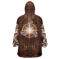 New Zealand Matariki Tupuanuku Wearable Blanket Hoodie Maori Moko Brown Galaxy LT05 - Polynesian Pride