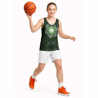 New Zealand Matariki Tupuarangi Basketball Jersey Maori Moko Green Galaxy LT05 - Polynesian Pride