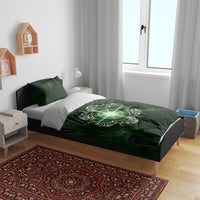 New Zealand Matariki Tupuarangi Bedding Set Maori Moko Green Galaxy
