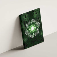 New Zealand Matariki Tupuarangi Canvas Wall Art Maori Moko Green Galaxy
