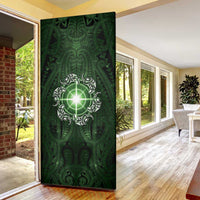 New Zealand Matariki Tupuarangi Door Cover Maori Moko Green Galaxy LT05 - Polynesian Pride