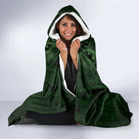 New Zealand Matariki Tupuarangi Hooded Blanket Maori Moko Green Galaxy LT05 - Polynesian Pride
